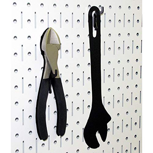 Wall Control 30-WRK-400WB Standard Workbench Metal Pegboard Tool Organizer,White/Black - color: White/Black