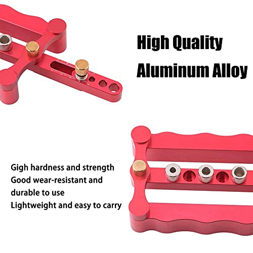Joywayus Self Centering Dowelling Jig with Pocket Inclined Hole Jig, Metric Standard 6/8/10mm Dowels Jig Accessories, Wood Dowel Hole Drilling Guide Woodworking Positioner Locator Update Wavy Design