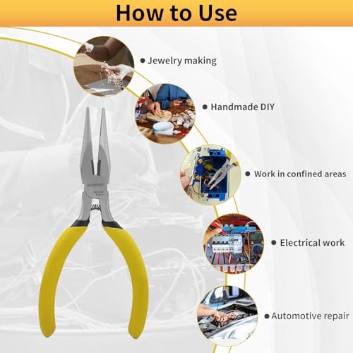 BOOSDEN 5" Needle Nose Pliers, Mini Jewelry Pliers with Side Cutter - size: 5''-1 pack