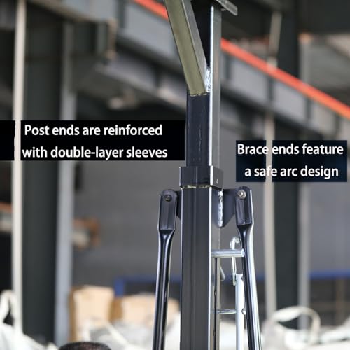 Electrical Gantry Crane 2000 LBS - 8.53 FT Wide，Adjustatable Crane with Electrical Hoist, Garage Crane 1T with Manual Hoist, Trolley, Scale, Sling, Shackle, Hook, Hammerlock Coupling (8.5 FT Width)