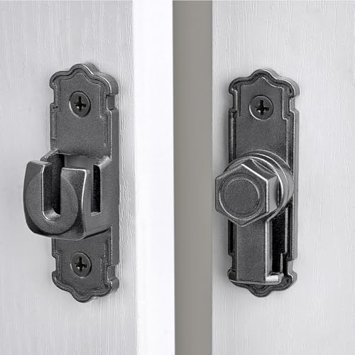 Gray 90/180 Degree Barn Door Latches,Aluminum Alloy Flip Latch - color: Gray