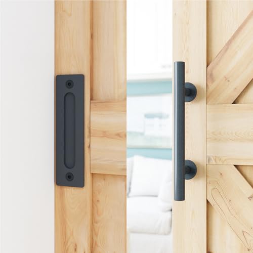 SMARTSTANDARD 8.2 FT Heavy Duty Sturdy Sliding Barn Door Hardware Kit,Black - size: 8.2 Feet