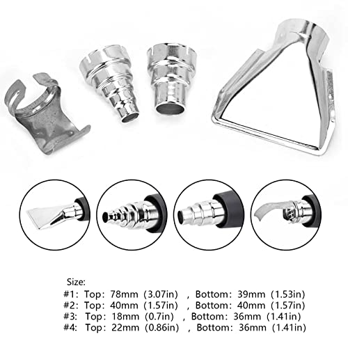 Tbest Heat Gun Tips,Mini Heat Gun Accessories,Heat Gun Nozzle 4Pcs Heat Gun Air Nozzles Electric Kit Accessories Industrial Tools Shrink Wrap