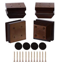 Square Wood Furniture Legs Set of 4 - Wooden Replacement Heavy Duty Feet for Sofa, Table, Couch, Bed, Bench, Dresser, Chairs, Sideboard, Recliner (Brown 2" H*3.15" W No Hanger Bolt) - color: Brown, size: 2"H*3.15"W (No Hanger Bolt)