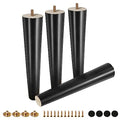 FoDau770 Rubber Wood Legs 12", Straight Taper, 5/16"-18 Thread, Black, 4pcs | Wood Couch legs - Mid Century Sofa Legs - Furniture legs Replacement for Cabinet Dresser Chair Ottoman - color: Black, size: 12 Inch - Straight (90°)