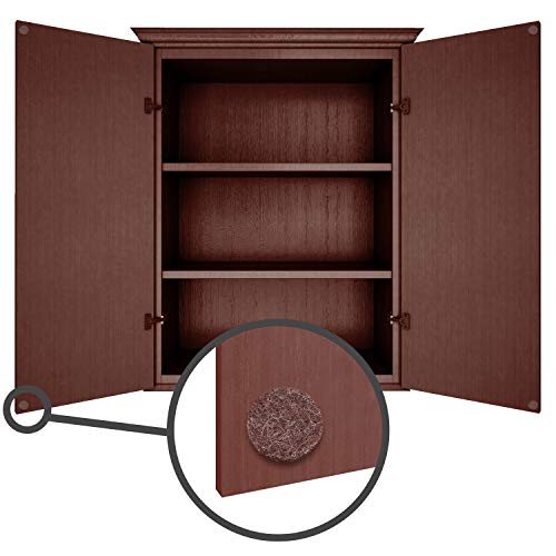 Furniture Felt Pads 3/8" (10mm) Diameter Round 3M Self Adhesive Protects Kitchen Cabinets, Drawers, Desks and Furniture Against Bumps and Scratches 100 Pack - Dark Brown - color: Dark Brown 100 Pack