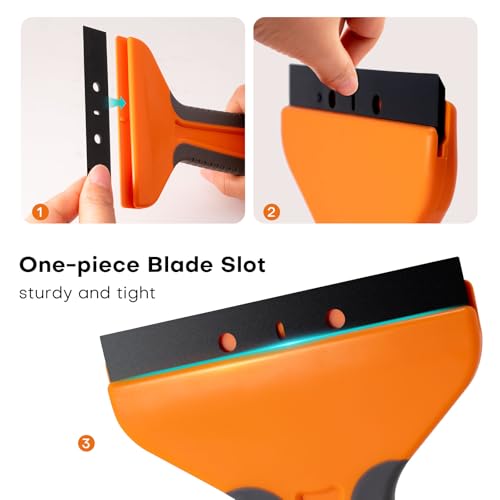 NEWISHTOOL 4-inch Plastic Razor Blade Scraper Label Remover Glass Cleaning