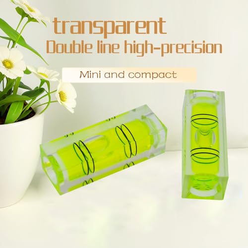 High precision mini bubble, double line small level bubble, three line flat ball household level ruler can be turned 180 degrees (Non-magnetic, 29 * 10 * 10mm（4PCS)) - size: 29*10*10mm（4PCS)