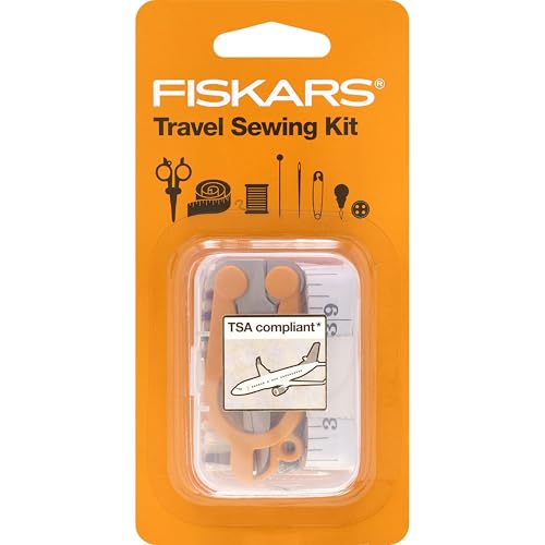 Fiskars 27-Piece Travel Sewing Kit, 39" Measuring Tape, Orange - size: (Pack of 1)