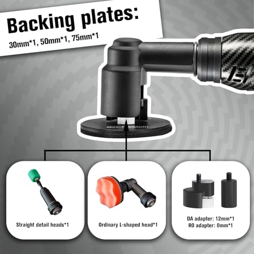 BATOCA S6 Mini Cordless Polisher 2 Heads for Car/Motorcycles Detailing Kit - size: Carbon Style with 2 batteries