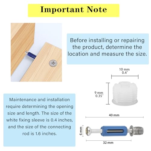 TayFeim124 Pcs Cam Lock Screws and Nuts,Cam Locks for Furniture Hardware Spare Parts, 3 in 1 Cam Connecting Fittings, Bolts dowels, Twist Lock Fasteners for Cabinet Drawer Dresser