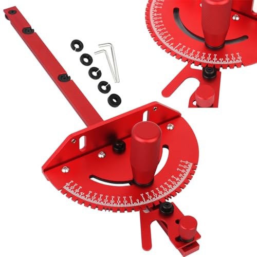 Table Saw Miter Gauge, Works w/Table Saws, Router Table, Band Saw (Red) - color: Red