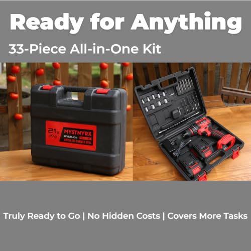21V MAX Cordless Brushless Hammer Drill, Electric Power Drill Set
