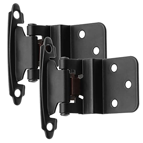 50 Pack (25 Pairs) 3/8" Inset Self Closing Cabinet Hinge Matte Black - color: Matte Black, size: 50 Pack (25 Pairs)