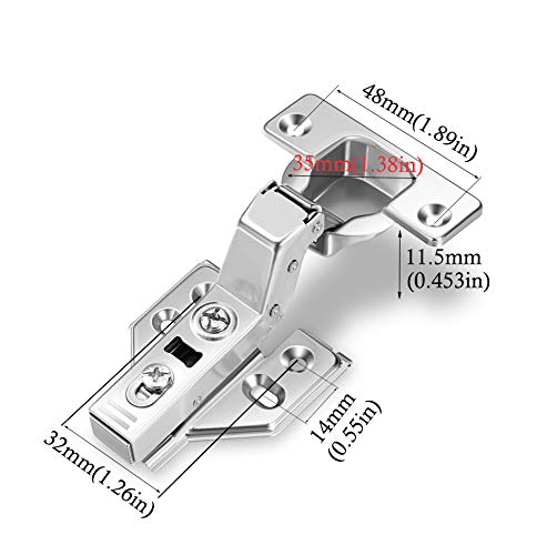 4Pcs Soft Close Inset Cabinet Hinges with Clip-On Plate - color: Inset, size: 4 Pieces