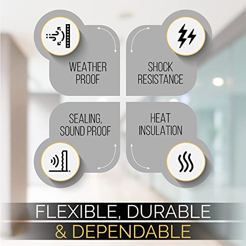 High Density Foam Weather Stripping Door Seal Strip Insulation Tape Roll for Insulating Door Frame, Window, Air Conditioner | Self Adhesive Sealing Weatherstrip (White, 1 in x 1/8 in x 30 Ft) - color: White, size: 1 In x 1/8 In x 30 Ft
