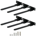 8 Inch Floating Shelf Brackets 6 Pack Black Metal Hidden L Supports - size: 6 Pack