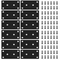 12 PCS 3.15'' x 1.57'' Stainless Straight Flat Brackets, Black Flat Metal Brace Bracket, Support Flat Metal Brace for Wood Furniture, Mending Plate Connector Joining Bracket for Fence,72 Screws - size: 3.15 x 1.57 in