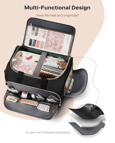 Arcoyard Rolling Craft Bag, Rolling Teacher Bag with Wheels, Balck - color: Black
