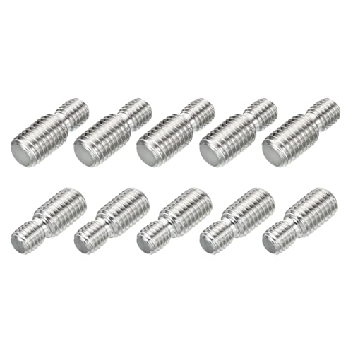 M8x10mm to M10x15mm Double End Threaded Stud Screw Reducing Bolt,304 Stainless Steel Thread Reducer Adapter for Furniture Fastener Welding, Hardware Connectors 10 Pack - size: M8x10mm to M10x15mm