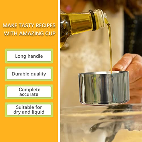 2PCS 2/3cup(158ml) Measuring Cup, Stainless Steel Measure Scoop - size: 2/3cup