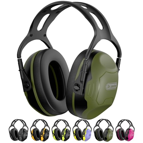 Dr.meter Ear Protection Ear Muffs, Noise Cancelling Headphones for Adults - color: Army Green