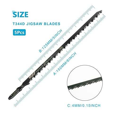5Pcs 6 Inch Jigsaw Blades T Shank T344D