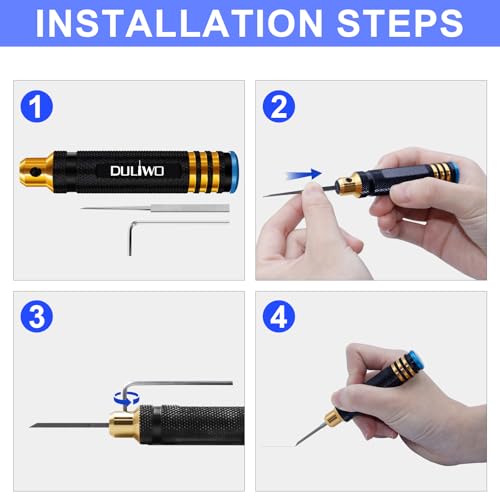 Model Scriber Chisel 7 Blades (0.1/0.2/0.4/0.6/0.8/1.0/2.0mm) - color: Black