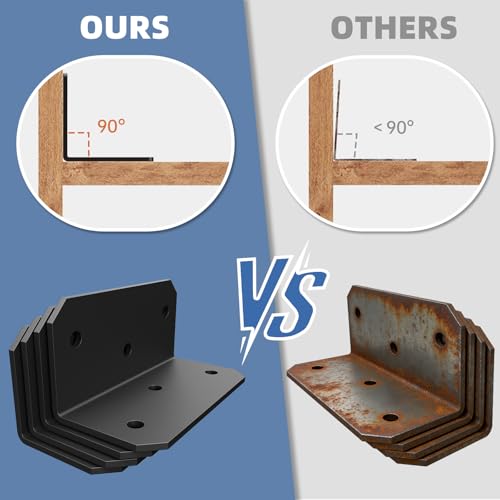 4"x2" Steel Corner Braces, L Brackets for Wood Furniture - size: （15PCS） Black
