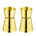 Briout 2Pcs Double Cocktail Jigger for Bartending, 1OZ 1/2OZ,Flat Edge Gold - color: Gold, size: Flat Edge-0.5oz/1oz-2PC