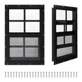 2 Pack Shed Windows, Chicken Coop Windows, 24" x 36" Black - color: Black, size: 24" x 36"
