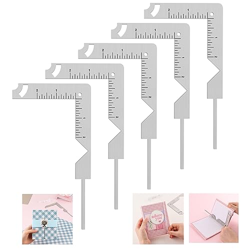 5Pcs/Set,Book Cover Guide,5-in-1 Stainless Steel Metal Bookbinding Cover Tool for Making Book Cover Creating Book or Album Covers Out of Chipboard Makes Creating Covers Out of Chipboard Simple. - color: 5PCS Book Cover Guide