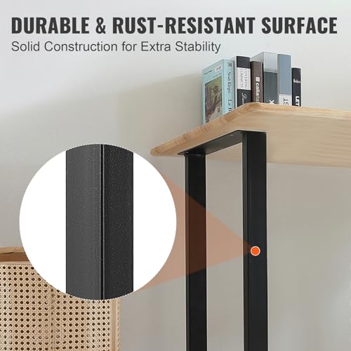 VEVOR 28 Inch Adjustable Furniture Legs, Square Reinforced Steel Office Table Legs Set of 2 for DIY, Max Load 1000 lbs Heavy Duty Desk Legs, Quick Instalation & Rich Accessories Legs Black - size: 28"H x N/A W, style: Square