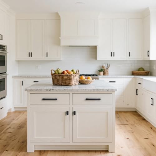 Matte Black Kitchen Square Cabinet Handles 5 Inch 10 Pack - color: Matte Black, size: 5"/128MM Hole Center