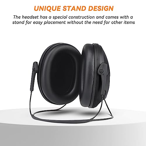 Tactical Shooting Earmuffs,Rear Mounted Noise Cancelling Headphones for Tactical Games, Construction Site, Hunting - color: Black