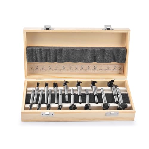 Mollom 15Pcs Carbide Forstner Drill Bit Set (6.3-35mm) - size: 15Pcs | 6.3-35mm
