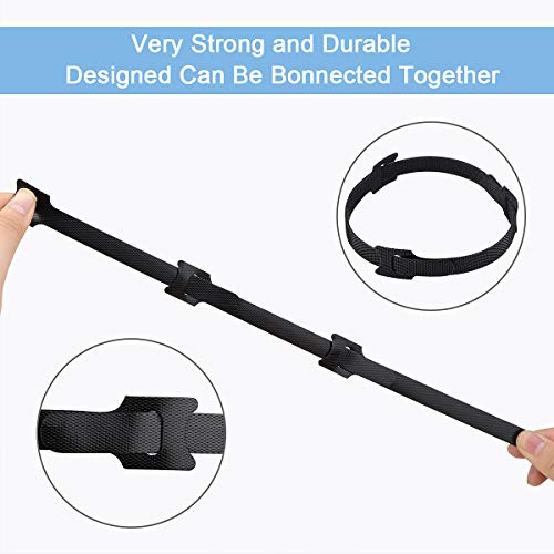 Nettbe Reusable Cable Ties, 60 PCS 8 Inches Adjustable Cord Straps Wire Organizer Cord Wrap and Hook Loop Cable Management - size: 8inches-60PCS