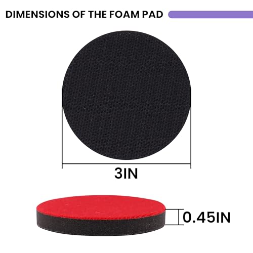 Taokyid 3 Inch Foam Sanding Pad Set 2Pcs + 80Pcs Ceramic Sanding Discs
