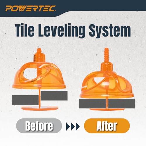 POWERTEC Tile Leveling System 1/16" Threaded Spacer Clips, Flat Base Strap for Spacing and Leveling Tiles 100 Pieces (72107) - color: Spacers, 100 PK