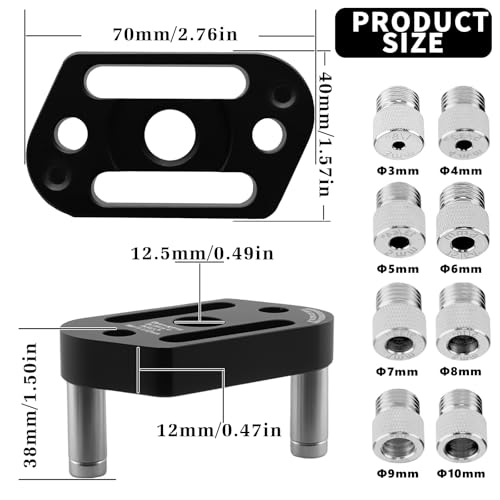 Self Centering Dowel Jig Kit with 8 Drill Bushings(3-10mm) and Storage Case - color: Dark Black