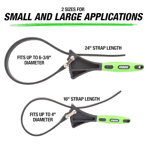 OEMTOOLS Rubber Strap Wrench Set for Pipes, Faucets, Jar Opener, & Plumbing