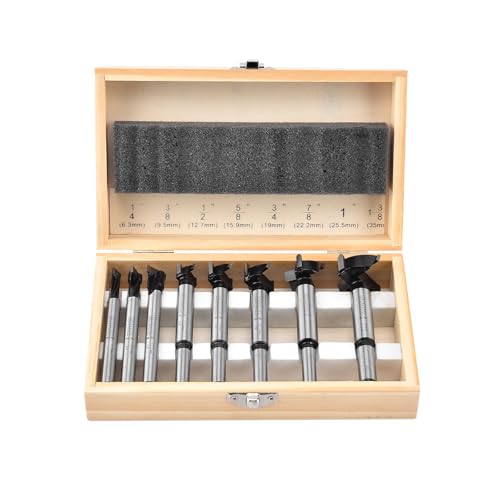 Mollom 8Pcs Carbide Forstner Drill Bit Set (6.3-35mm) - size: 8Pcs | 6.3-35mm