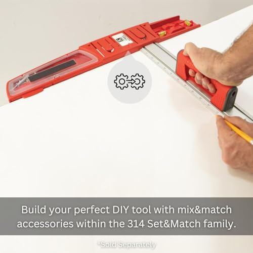 Kapro - 314 Set & Match Ruler - Layout and Marking Tool - Sliding Vials with ⅛ English Gradations - Includes Two Slide & Lock Vials, Zero-Center Scale, and Anti-Slip Feature - Aluminium - 36 Inch - size: 36-Inch, style: Set & Match Ruler