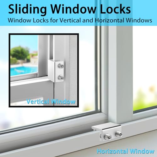ZRFCXE Window Locks, Fits Horizontal & Vertical Sliding Windows (8 Pack) - color: Silver, size: 8 Pack