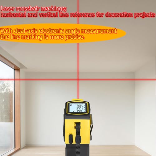 4-in-1 Laser Digital Measuring Tape & 80m/262ft Laser Distance Meter - color: Yellow, size: Laser 262 ft
