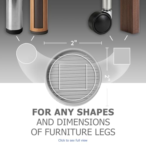 Yelanon Furniture Coasters 8 Pcs 2" Round Gray Caster Cups for Hardwood - size: 8pcs 2" Round Grey