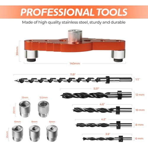 Dowel Jig Kit for Floating Shelf Bracket(& 1/2" x 11.8" Drill Bit)