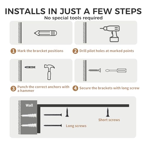 10 Inch Heavy Duty Floating Shelf L Brackets, 160 lbs, 4 Pack - size: 10x6"(4pcs)