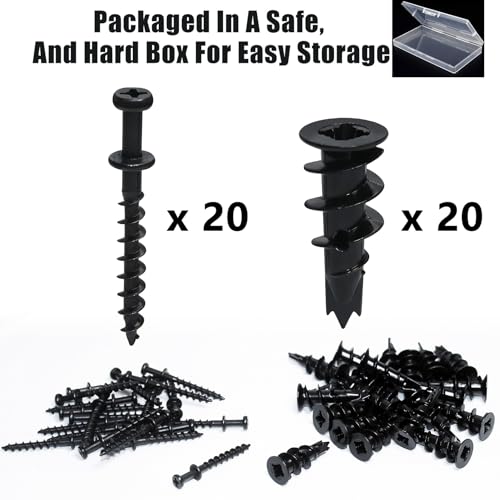 Double-Headed Bear Claw Screw & Anchor, Zinc Drywall Screws Picture Hangers - style: Black Zinc+Long