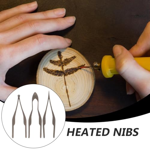 OHPHCALL Wood Burning Tips 3Pcs Replacement Pyrography Pen Nibs for Detailed and Large Crafts Compatible with Wood Burner Tools and Heating Pens